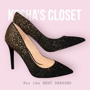 Aldo Black & Rose gold rhinestone heels